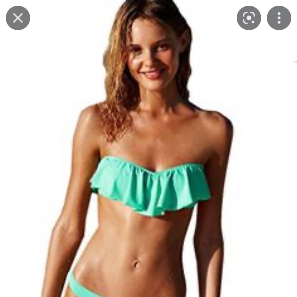 Victoria’s Secret turquoise flounce bandeau bikini top size large